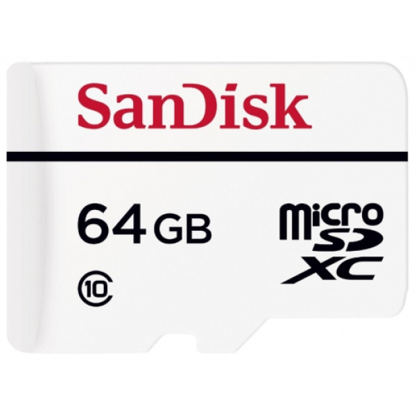 Карта пам'яті SanDisk 64 ГБ microSDXC C10 W20 МБ/с Висока витривалість для відеоспостереження